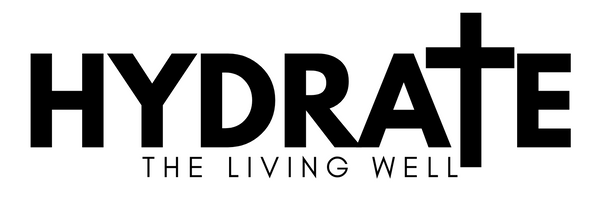 Logo of 'HYDRATE The Living Well' on a white background