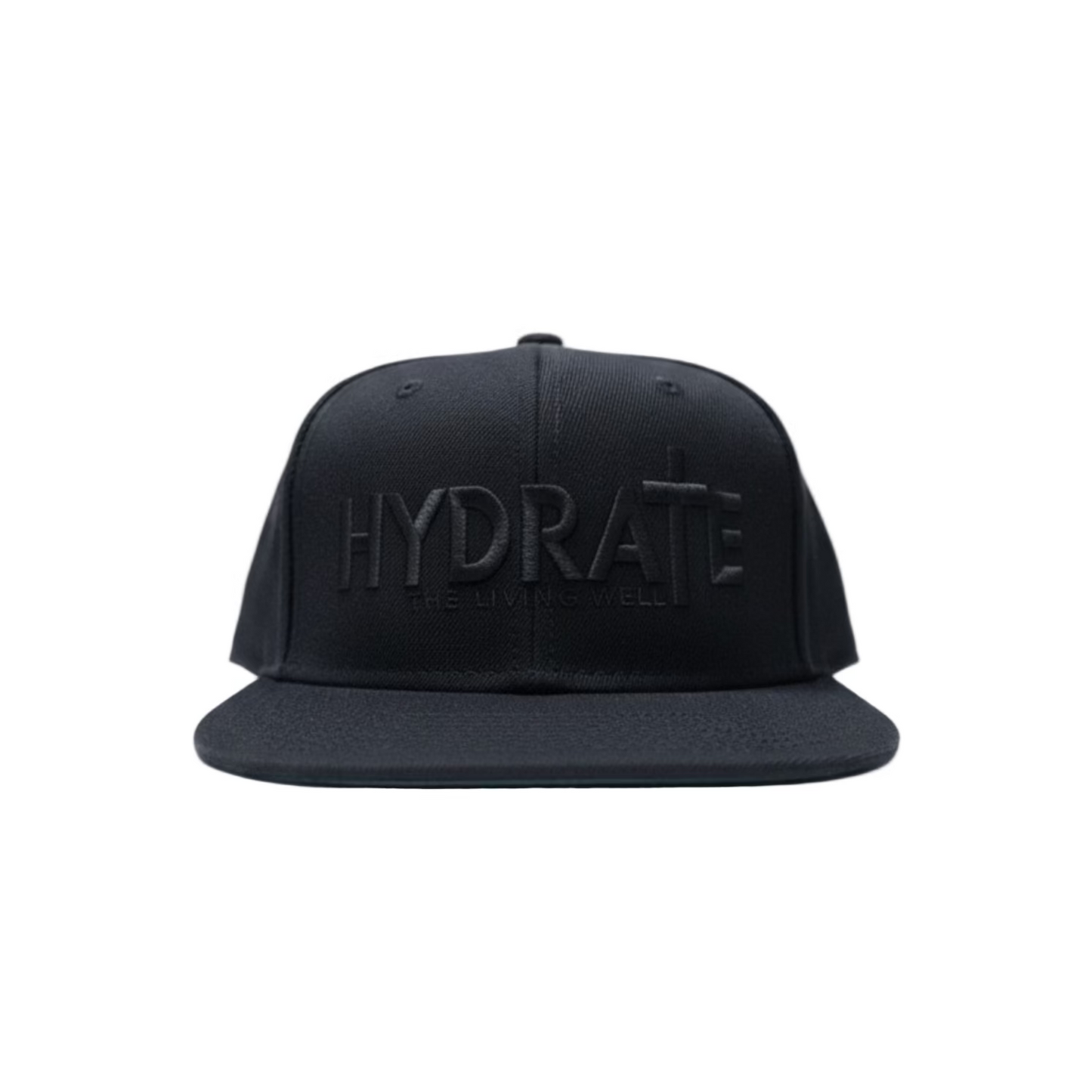Black on Black Embroidered HYDRATE Flatbill Hat (Pre-Order)